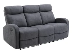 Best Vente-unique Sofá de 3 lugares articulado em tecido cinza estilo contemporâneo - EVELYN Cinzento