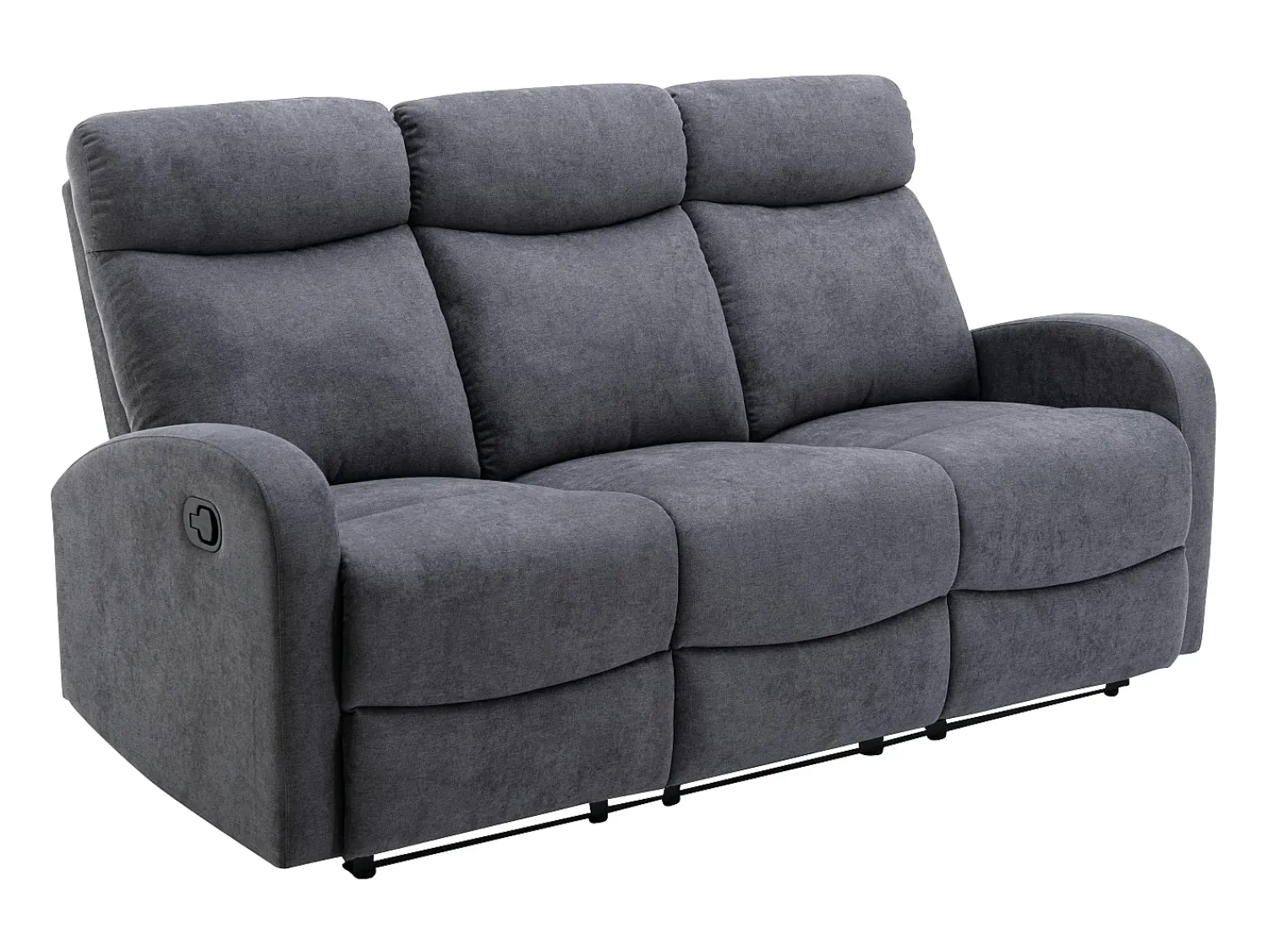 Best Vente-unique Sofá de 3 lugares articulado em tecido cinza estilo contemporâneo - EVELYN Cinzento