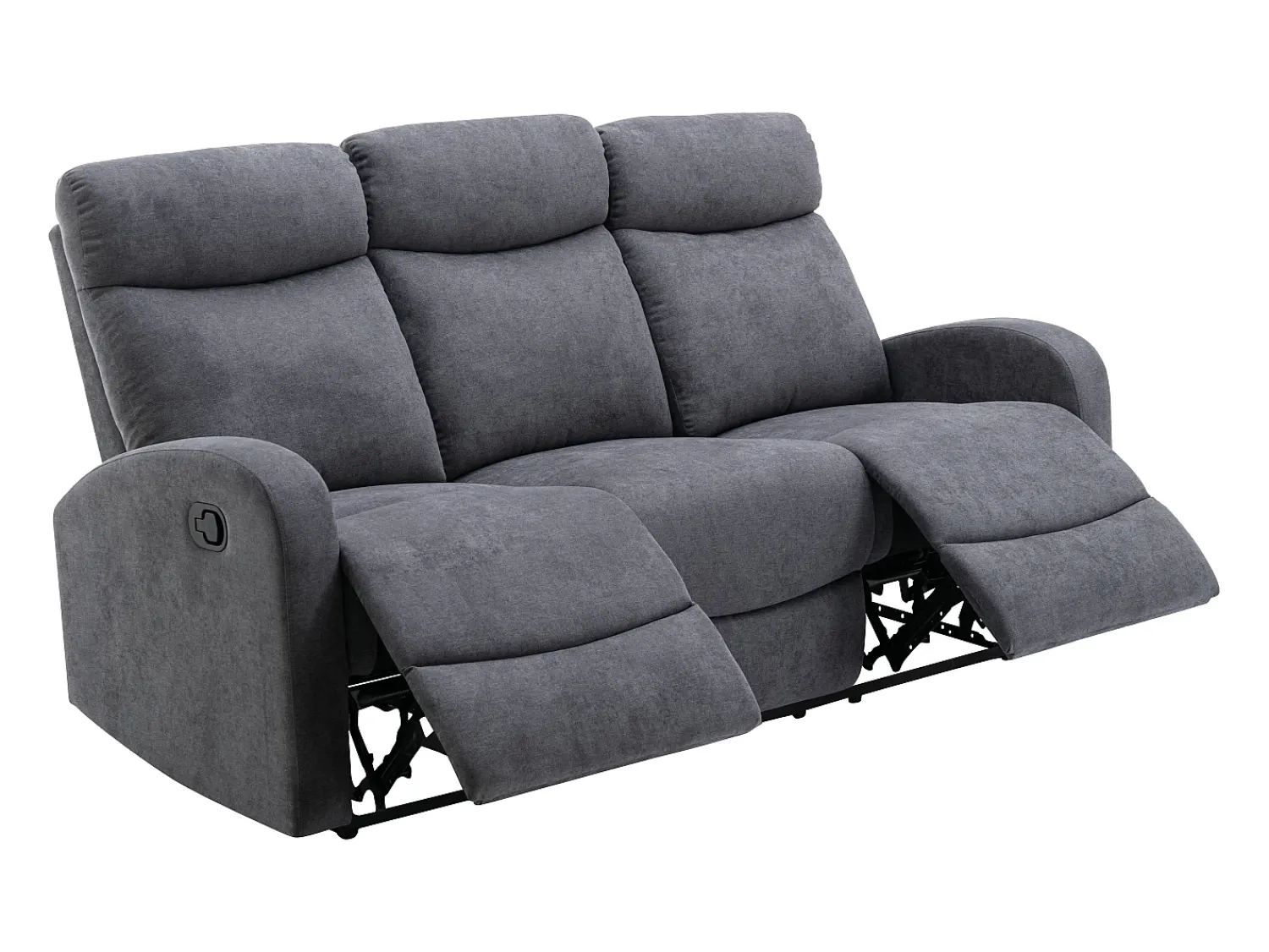 Best Vente-unique Sofá de 3 lugares articulado em tecido cinza estilo contemporâneo - EVELYN Cinzento