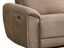 Outlet Vente-unique Sofá de 3 lugares articulado elétrico em tecido DJARALO Taupe