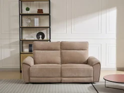 Outlet Vente-unique Sofá de 3 lugares articulado elétrico em tecido DJARALO Taupe