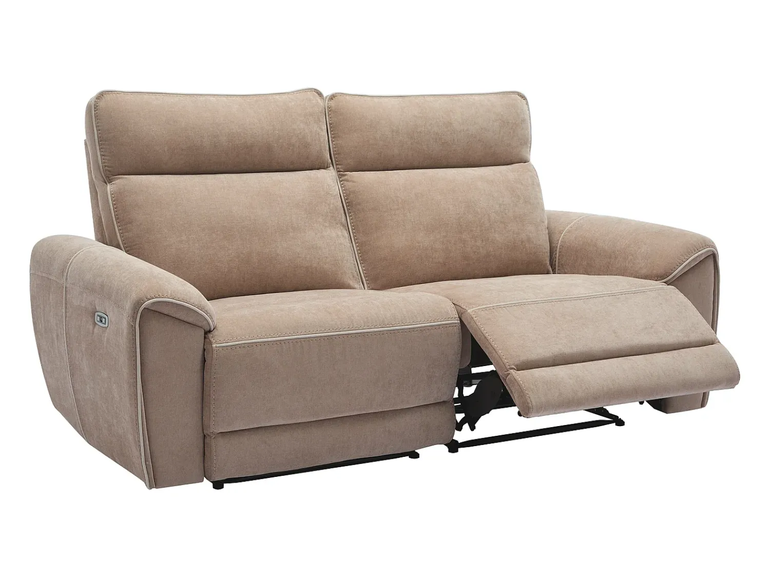 Outlet Vente-unique Sofá de 3 lugares articulado elétrico em tecido DJARALO Taupe