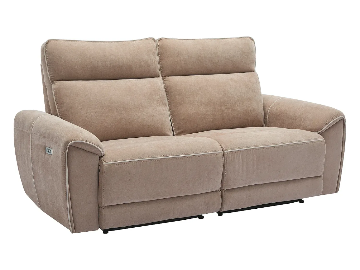 Outlet Vente-unique Sofá de 3 lugares articulado elétrico em tecido DJARALO Taupe