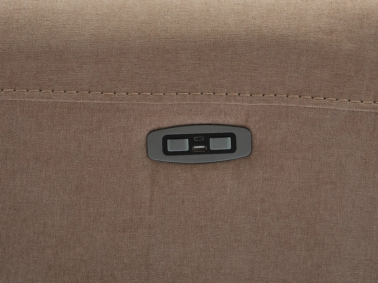 Outlet Vente-unique Sofá de 3 lugares articulado elétrico em tecido DJARALO Taupe