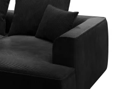 Vente-unique Sofá de 3 lugares assento profundo em veludo canelado design PINETA^ Sofá