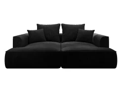 Vente-unique Sofá de 3 lugares assento profundo em veludo canelado design PINETA^ Sofá