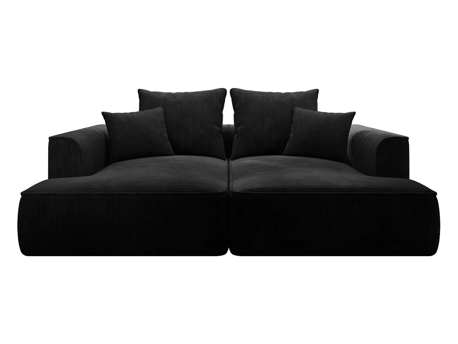 Vente-unique Sofá de 3 lugares assento profundo em veludo canelado design PINETA^ Sofá