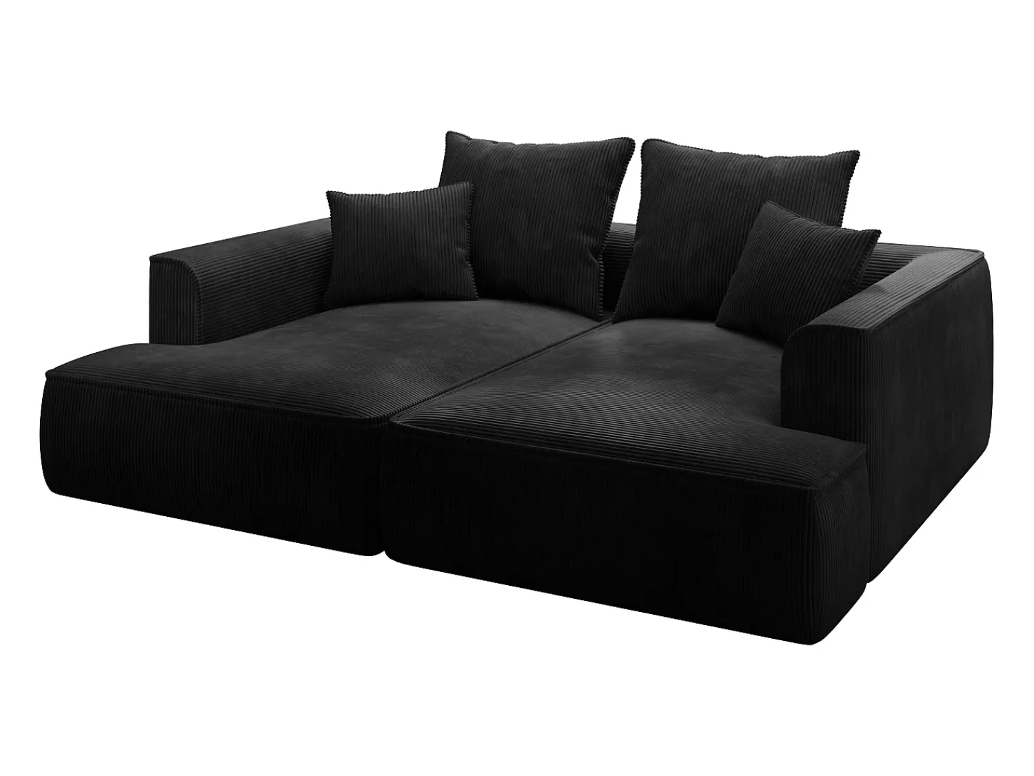 Vente-unique Sofá de 3 lugares assento profundo em veludo canelado design PINETA^ Sofá