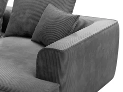 Sofá*Vente-unique Sofá de 3 lugares assento profundo em veludo canelado design PINETA Cinza antracite