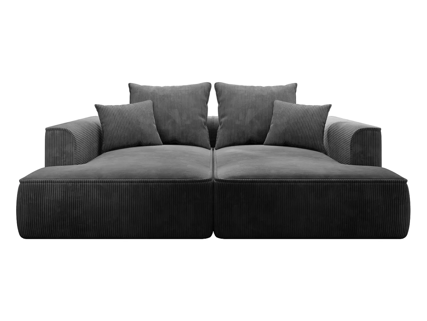 Sofá*Vente-unique Sofá de 3 lugares assento profundo em veludo canelado design PINETA Cinza antracite
