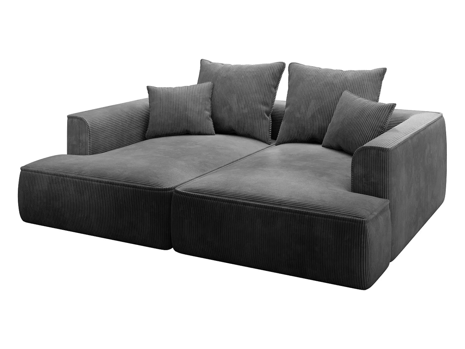 Sofá*Vente-unique Sofá de 3 lugares assento profundo em veludo canelado design PINETA Cinza antracite