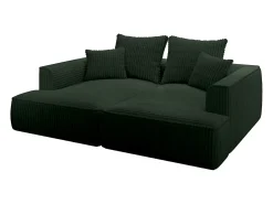 Vente-unique Sofá de 3 lugares assento profundo em veludo canelado grosso design PINETA^ Sofá