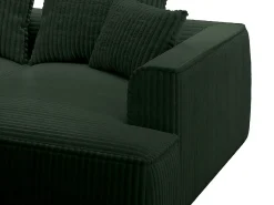 Vente-unique Sofá de 3 lugares assento profundo em veludo canelado grosso design PINETA^ Sofá