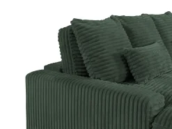 Vente-unique Sofá de 3 lugares assento profundo veludo canelado grosso verde-pinho CALAZO^ Sofá