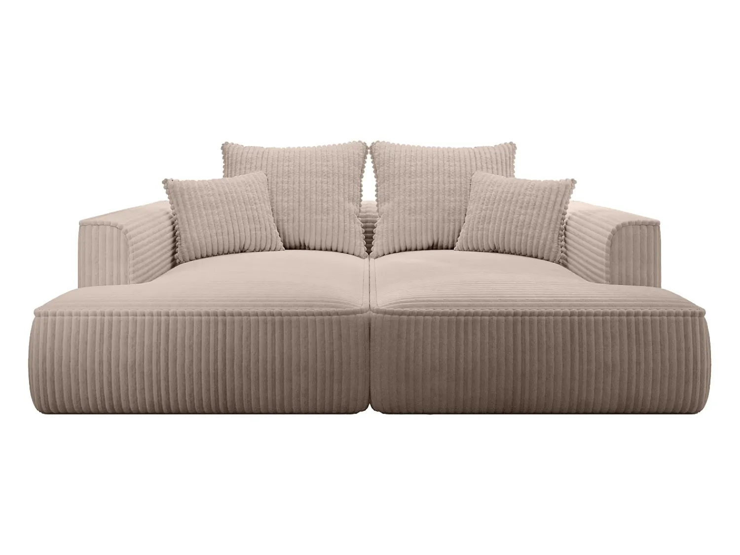 Sofá*Vente-unique Sofá de 3 lugares assento profundo em veludo canelado grosso design PINETA Taupe