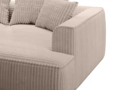 Sofá*Vente-unique Sofá de 3 lugares assento profundo em veludo canelado grosso design PINETA Taupe