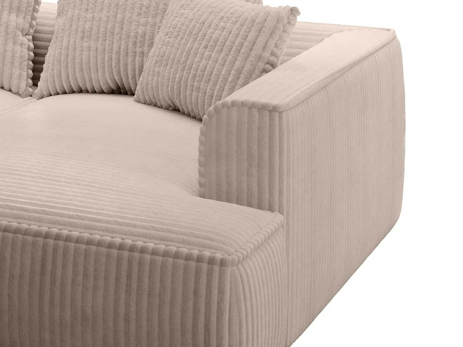 Sofá*Vente-unique Sofá de 3 lugares assento profundo em veludo canelado grosso design PINETA Taupe