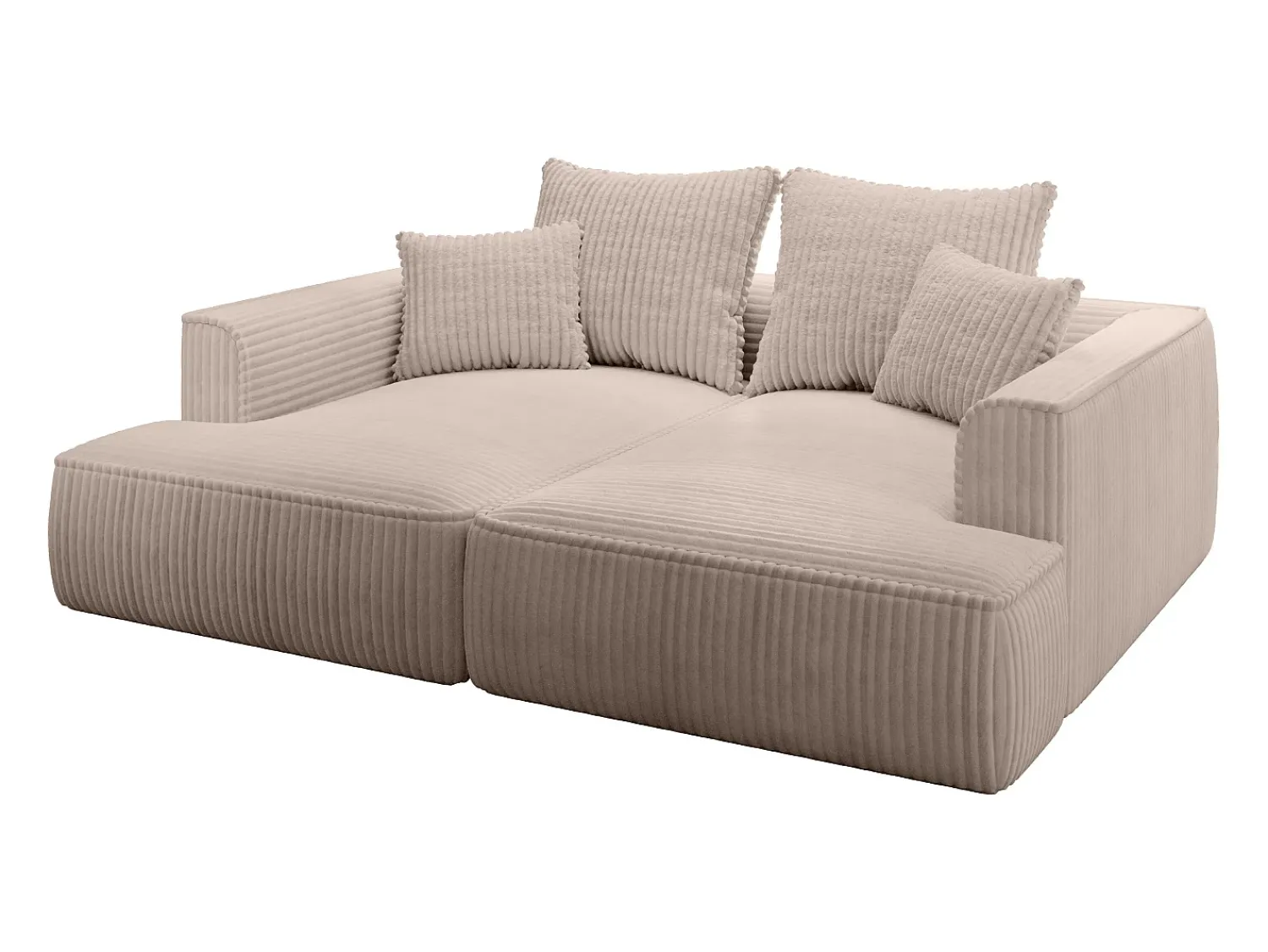 Sofá*Vente-unique Sofá de 3 lugares assento profundo em veludo canelado grosso design PINETA Taupe