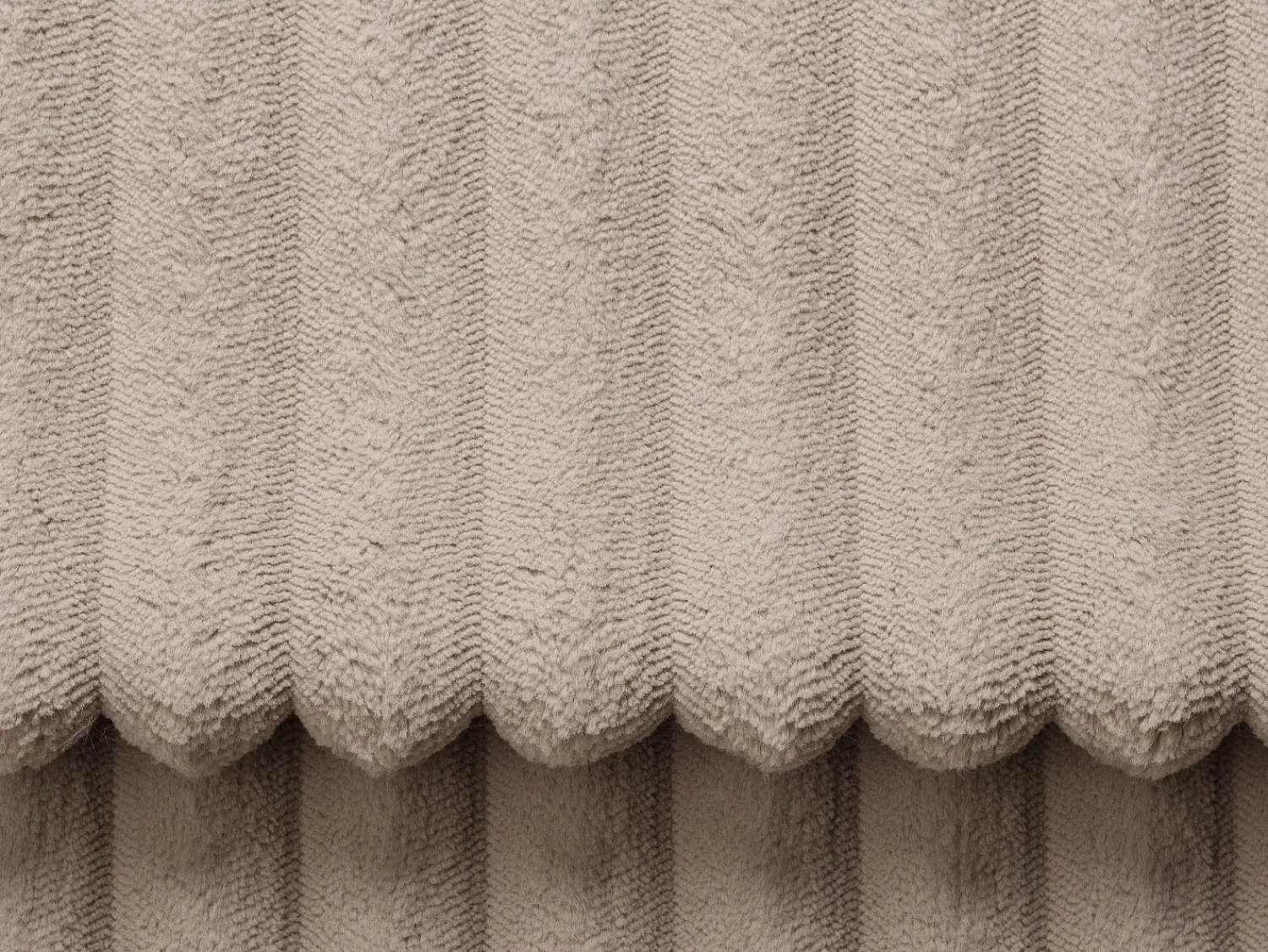 Sofá*Vente-unique Sofá de 3 lugares assento profundo em veludo canelado grosso design PINETA Taupe
