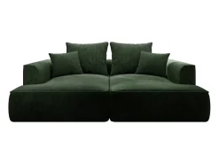 Sofá|Vente-unique Sofá de 3 lugares assento profundo em veludo canelado design PINETA Verde
