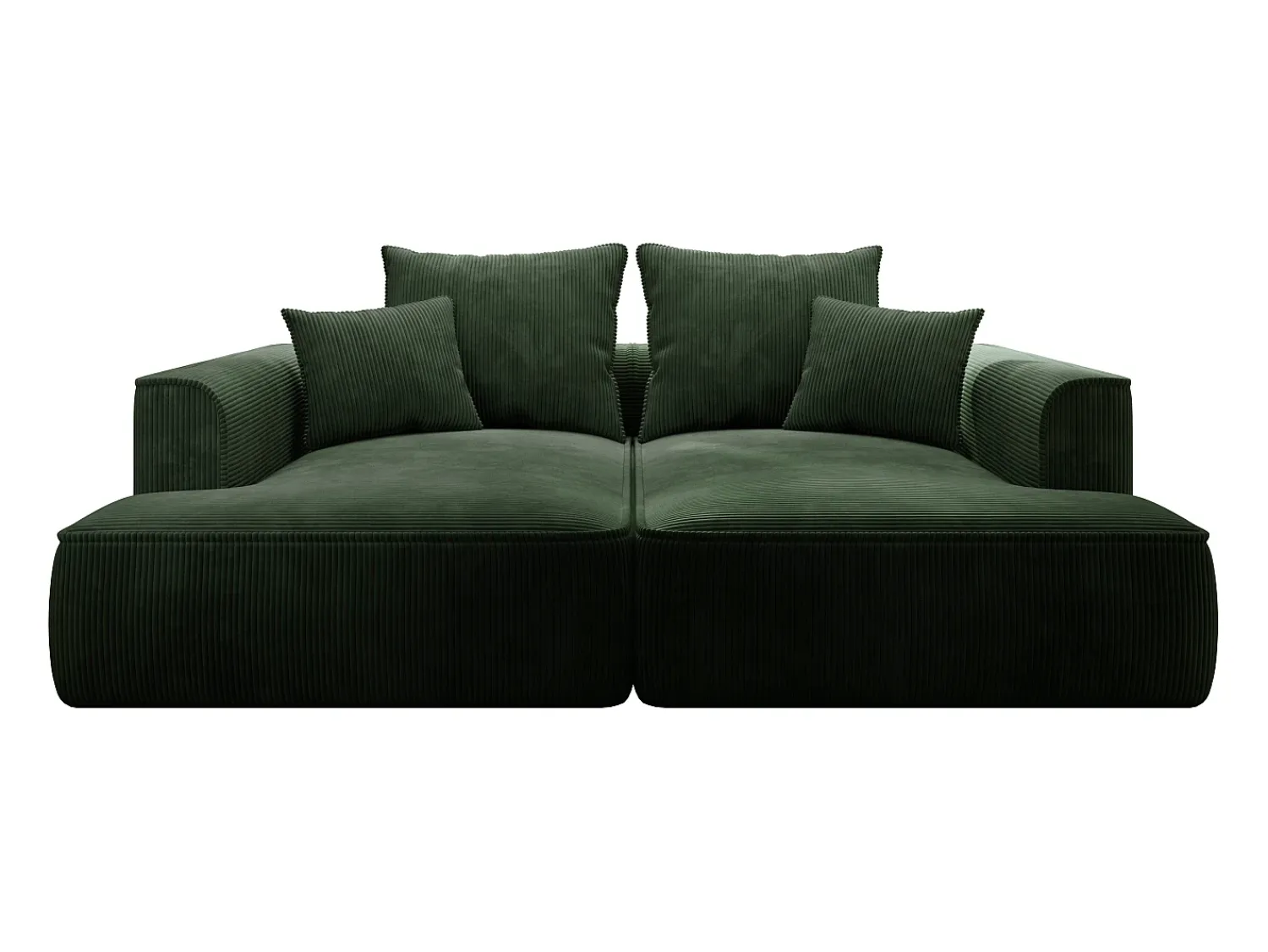 Sofá|Vente-unique Sofá de 3 lugares assento profundo em veludo canelado design PINETA Verde