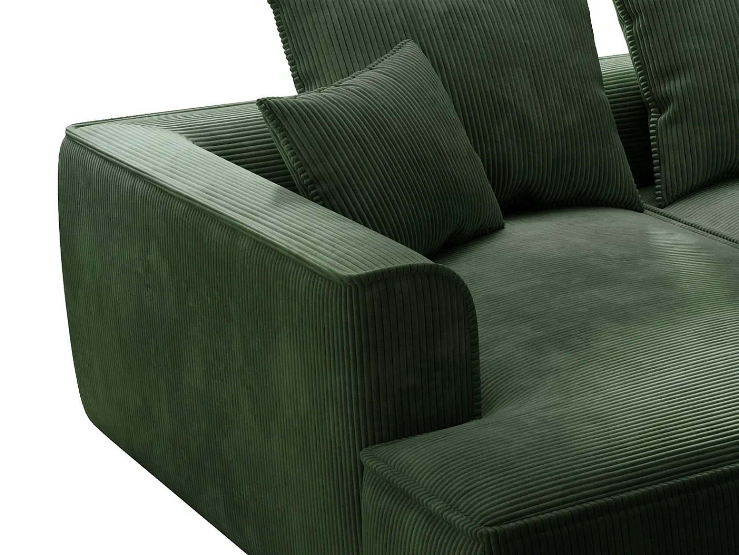 Sofá|Vente-unique Sofá de 3 lugares assento profundo em veludo canelado design PINETA Verde