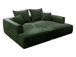 Sofá|Vente-unique Sofá de 3 lugares assento profundo em veludo canelado design PINETA Verde