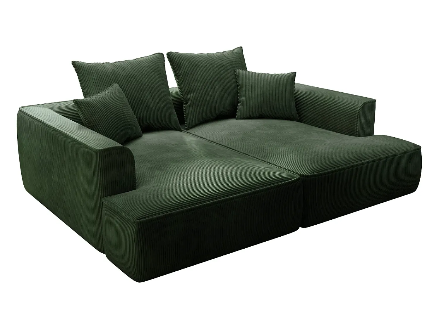 Sofá|Vente-unique Sofá de 3 lugares assento profundo em veludo canelado design PINETA Verde