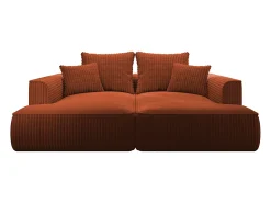 Vente-unique Sofá de 3 lugares assento profundo em veludo canelado grosso design PINETA^ Sofá