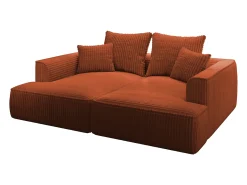 Vente-unique Sofá de 3 lugares assento profundo em veludo canelado grosso design PINETA^ Sofá