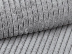 Sofá|Vente-unique Sofá de 3 lugares assento profundo em veludo canelado cinza-claro design PINETA Cinzento claro