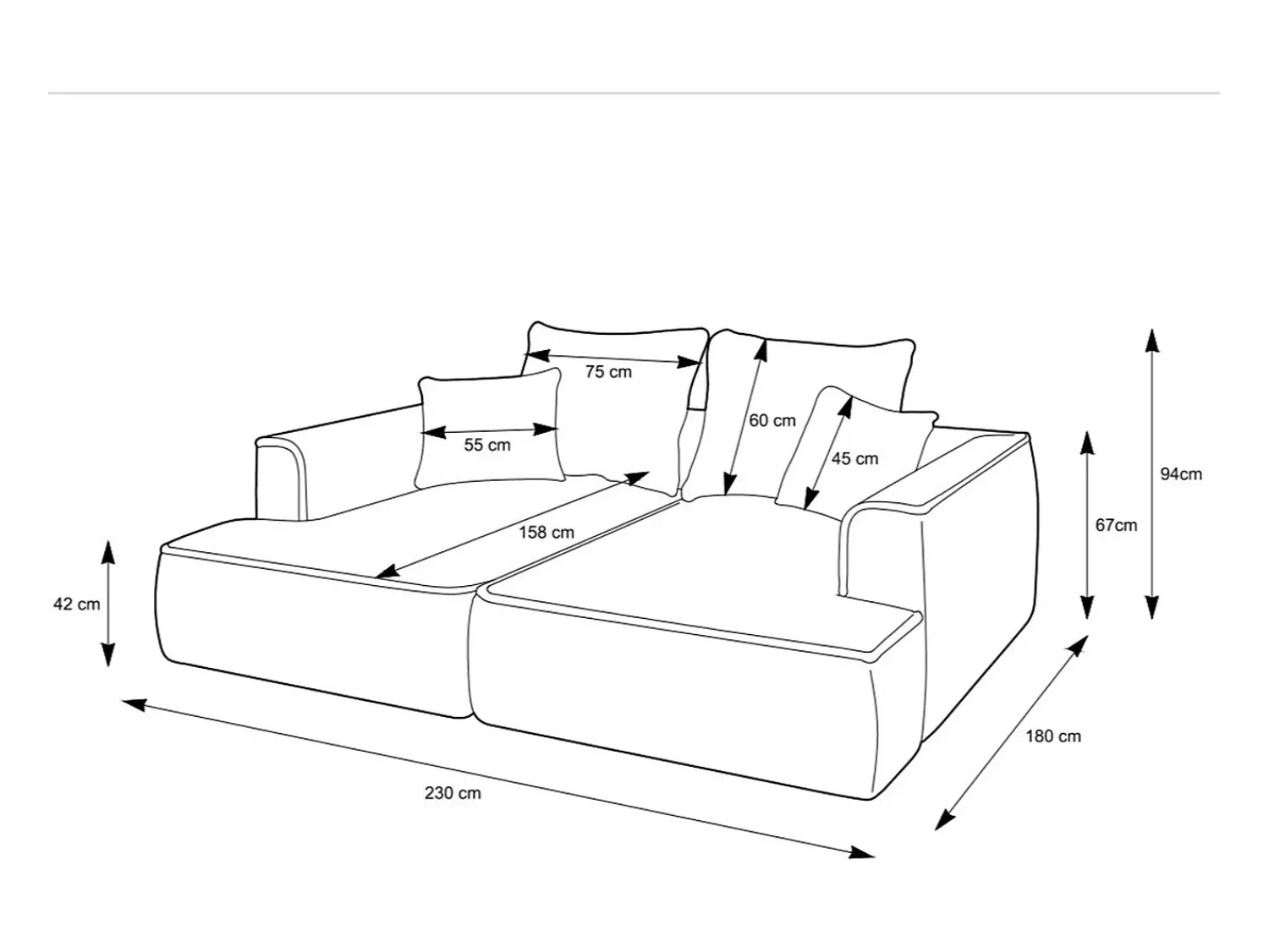 Sofá|Vente-unique Sofá de 3 lugares assento profundo em veludo canelado cinza-claro design PINETA Cinzento claro