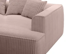 Vente-unique Sofá de 3 lugares assento profundo em veludo canelado grosso cor-de- pó design PINETA^ Sofá