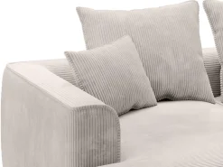 Sofá*Vente-unique Sofá de 3 lugares assento profundo veludo canelado design PINETA Bege
