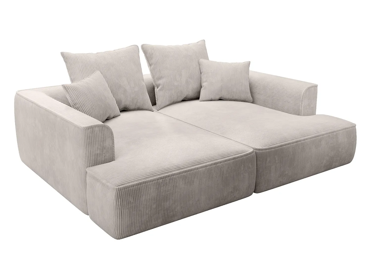 Sofá*Vente-unique Sofá de 3 lugares assento profundo veludo canelado design PINETA Bege