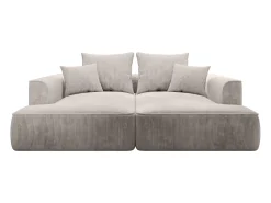 Sofá*Vente-unique Sofá de 3 lugares assento profundo veludo canelado design PINETA Bege