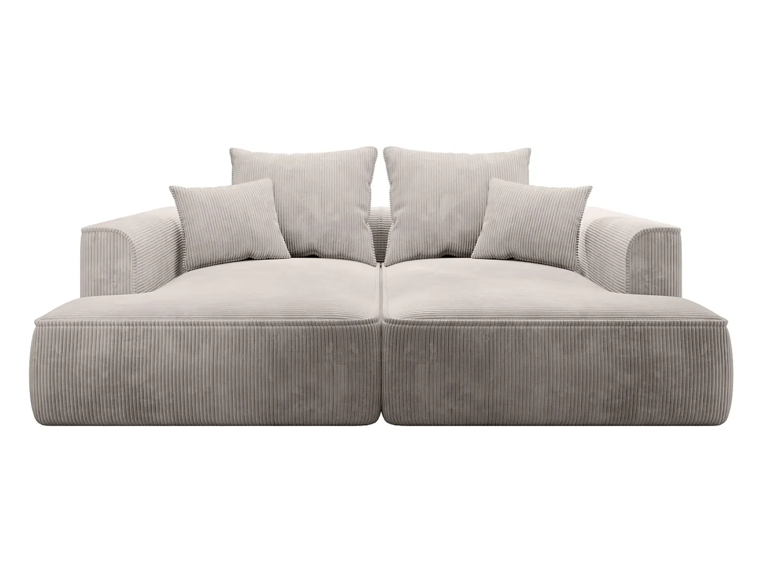 Sofá*Vente-unique Sofá de 3 lugares assento profundo veludo canelado design PINETA Bege