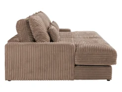 Clearance Vente-unique Sofá de 3 lugares assento profundo em veludo canelado grosso CALAZO Taupe