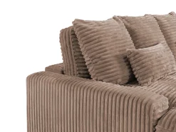 Clearance Vente-unique Sofá de 3 lugares assento profundo em veludo canelado grosso CALAZO Taupe