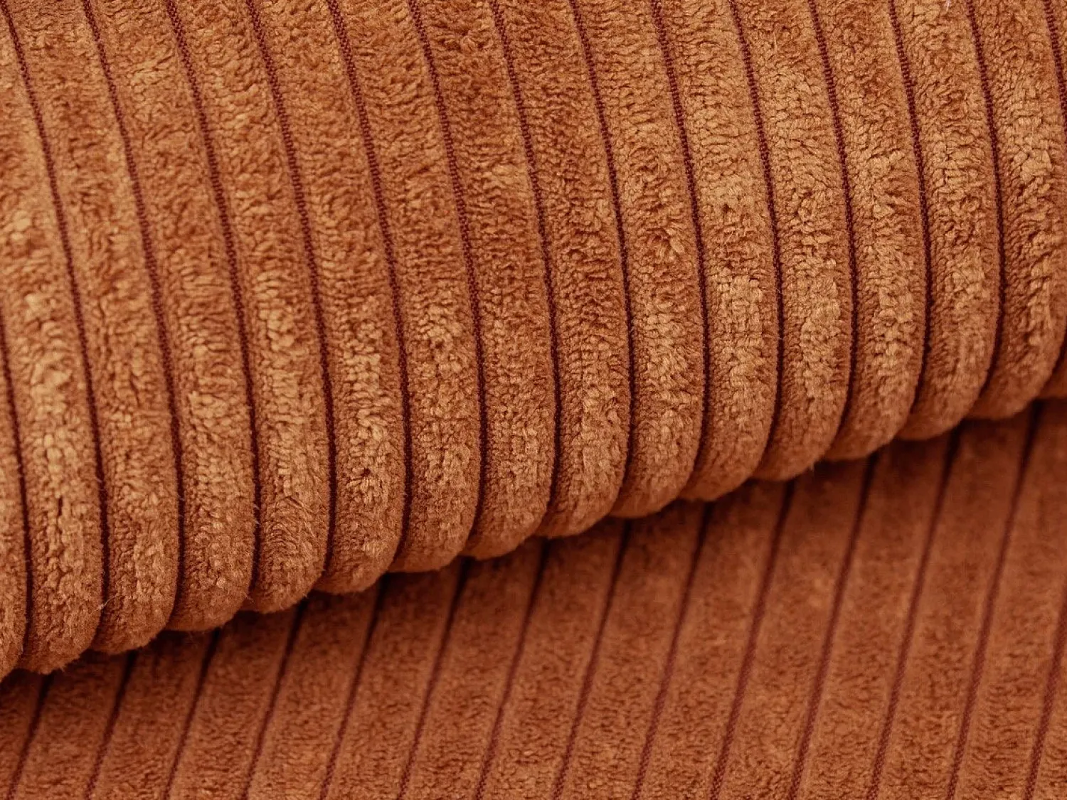 Sofá|Vente-unique Sofá de 3 lugares assento profundo em veludo canelado design PINETA Terracota