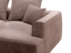 Sofá|Vente-unique Sofá de 3 lugares assento profundo em veludo canelado cor-de- design PINETA Rosa
