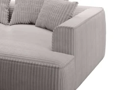 Hot Vente-unique Sofá de 3 lugares assento profundo em veludo canelado grosso cinza-claro design PINETA Cinzento claro