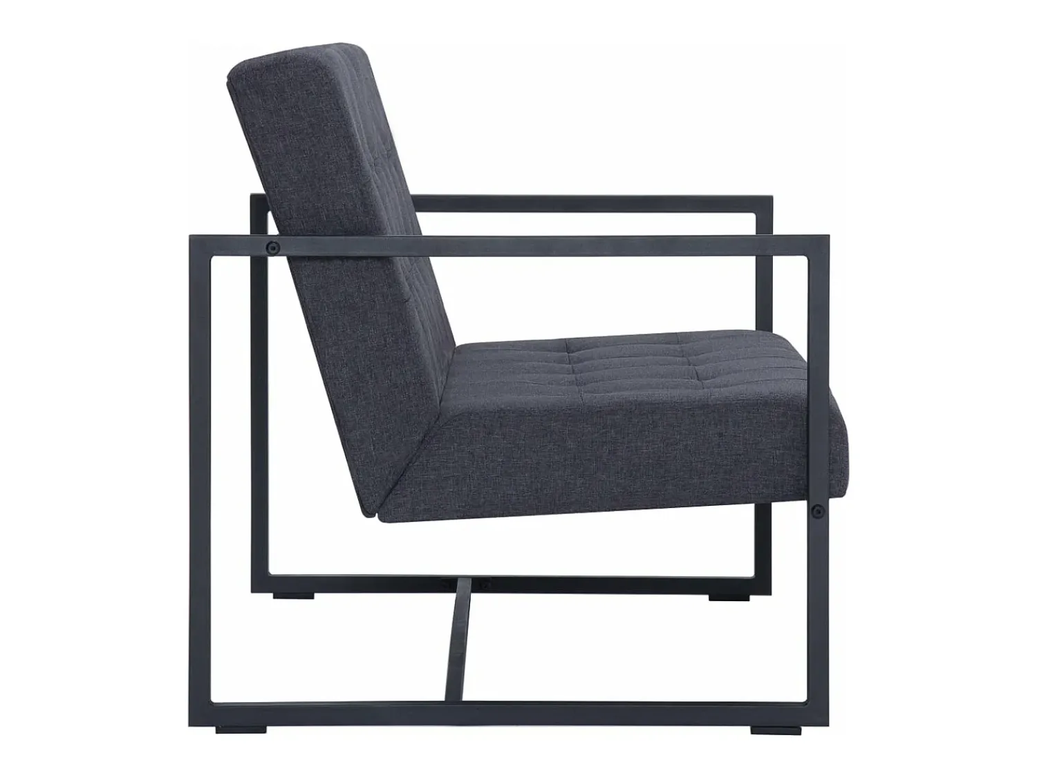 Clearance Sofá de 2 lugares c/ apoio braços aço + tecido -escuro PT662451 Cinzento