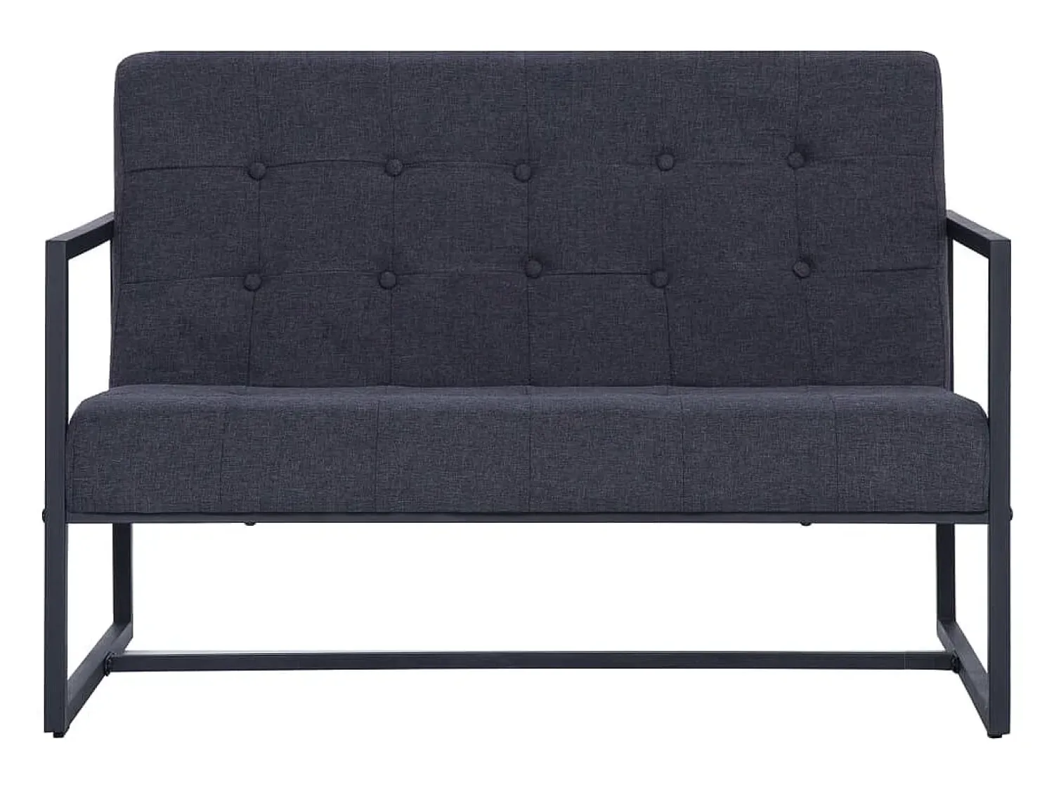 Clearance Sofá de 2 lugares c/ apoio braços aço + tecido -escuro PT662451 Cinzento