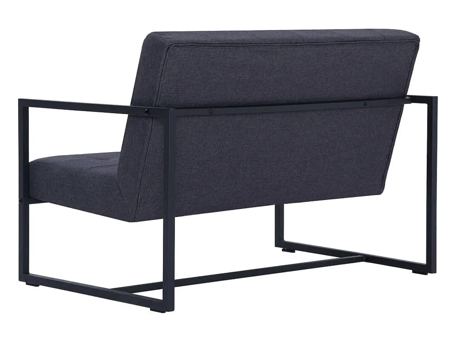 Clearance Sofá de 2 lugares c/ apoio braços aço + tecido -escuro PT662451 Cinzento