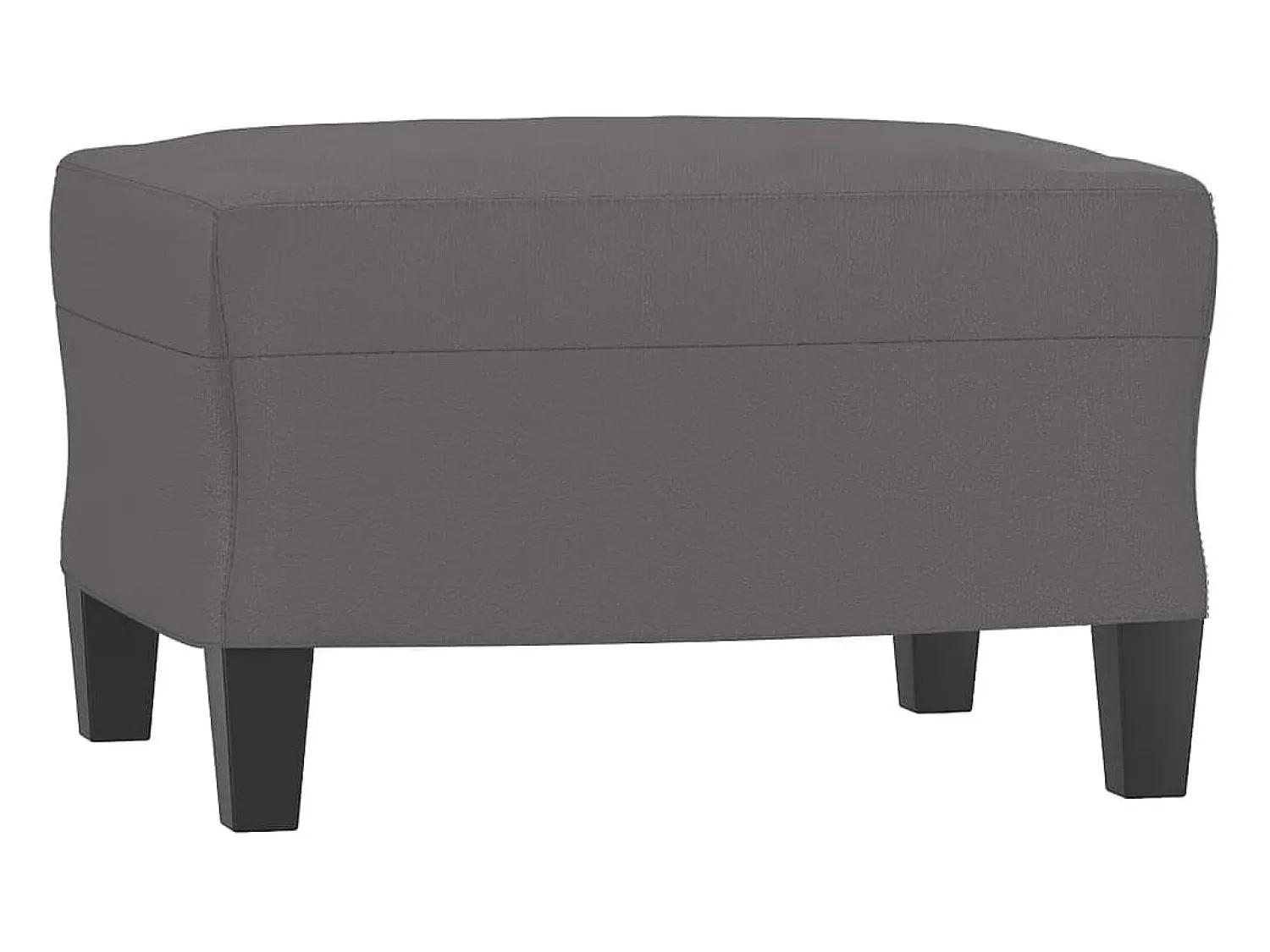 Sofá de 3 lugares c/ apoio de pés 180 cm couro artificial cinza PT934353^ Sofá