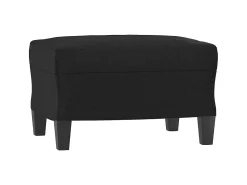 Sofá| Sofá de 3 lugares c/ apoio de pés 180 cm couro artificial PT122607 Preto