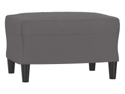 Sofá de 3 lugares c/ apoio de pés 180 cm couro artificial cinza PT505962^ Sofá