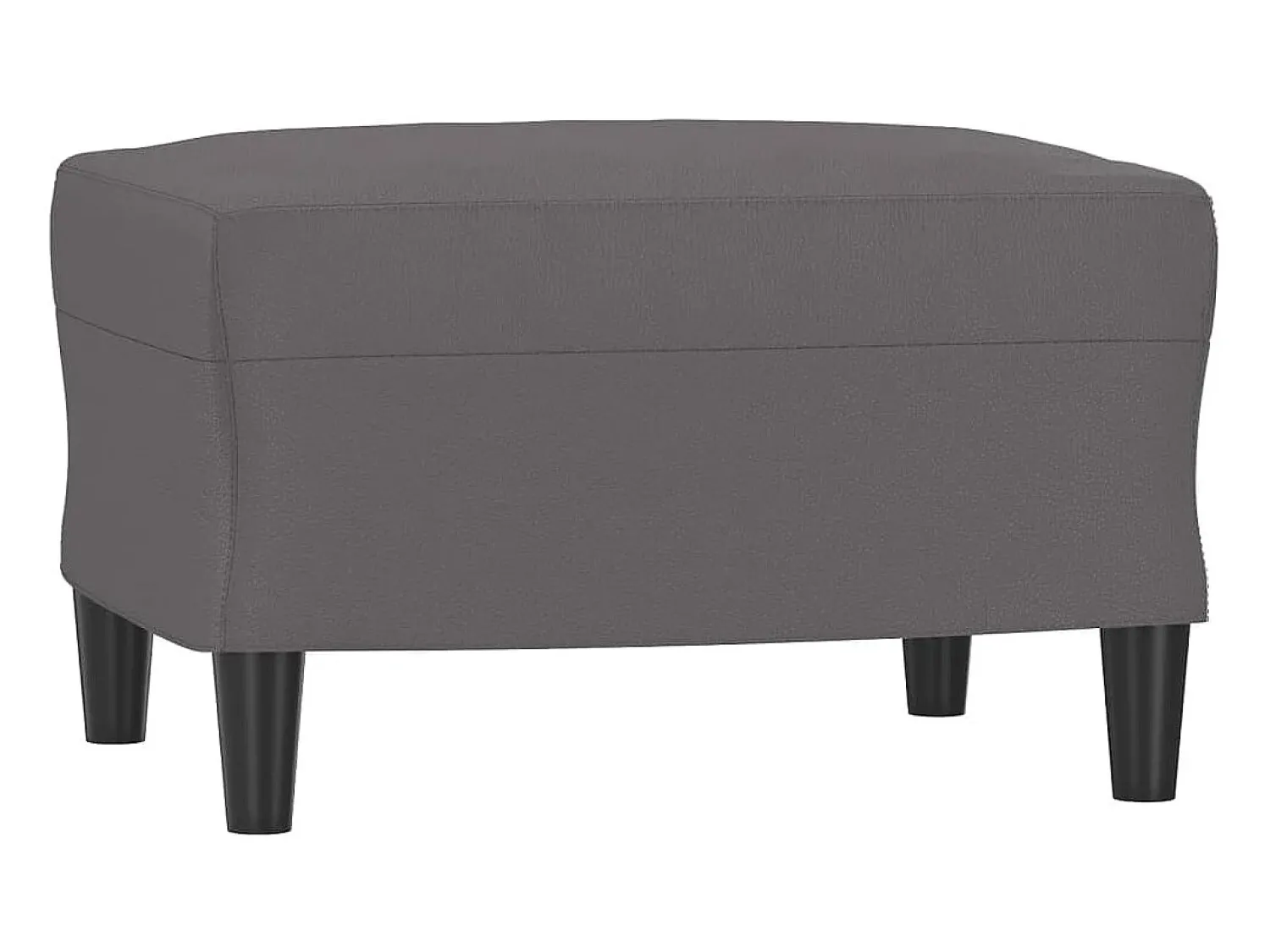 Sofá de 3 lugares c/ apoio de pés 180 cm couro artificial cinza PT505962^ Sofá