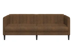 New vidaxl Sofá de 3 lugares camurça artificial Castanho